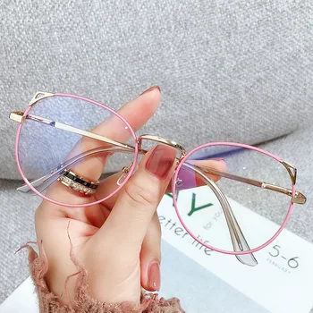 Ir 2021. Jauki Kaķu Acu Brilles Tuvredzība Brilles Sievietēm Sakausējuma Metāla Gatavo Recepšu Brilles, Ietvari Studentu Datoru