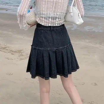 Mini Svārki Sievietēm Kroku Modes Gadījuma Harajuku Visu maču Denim Sieviešu korejiešu Stilā Karstā Pārdošanas Loku Cietā Radošumu Vienkāršas Meitenes